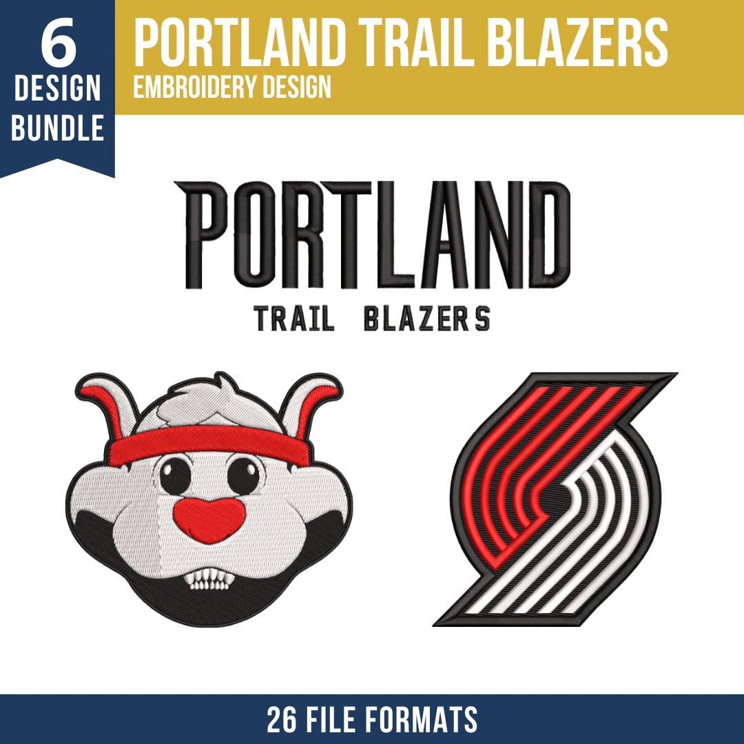 Portland Trail Blazers Embroidery Design Bundle