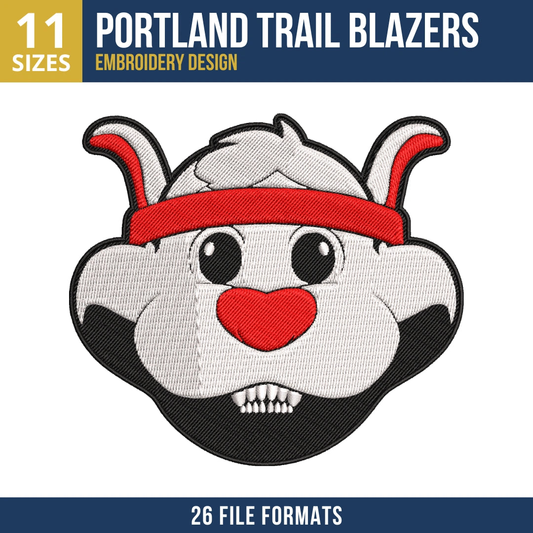 Portland Trail Blazers Blaze Mascot Embroidery Design