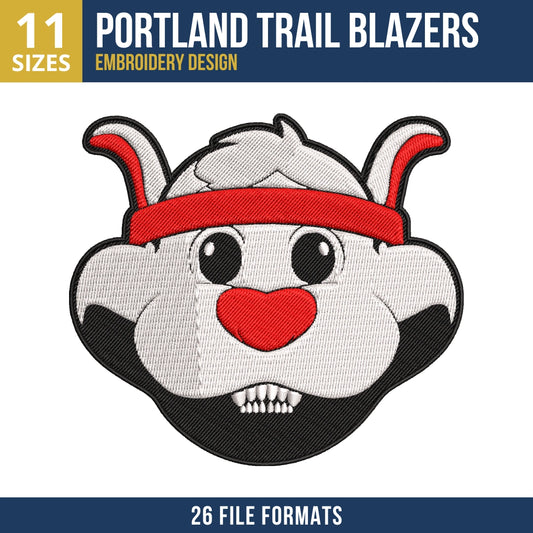 Portland Trail Blazers Blaze Mascot Embroidery Design