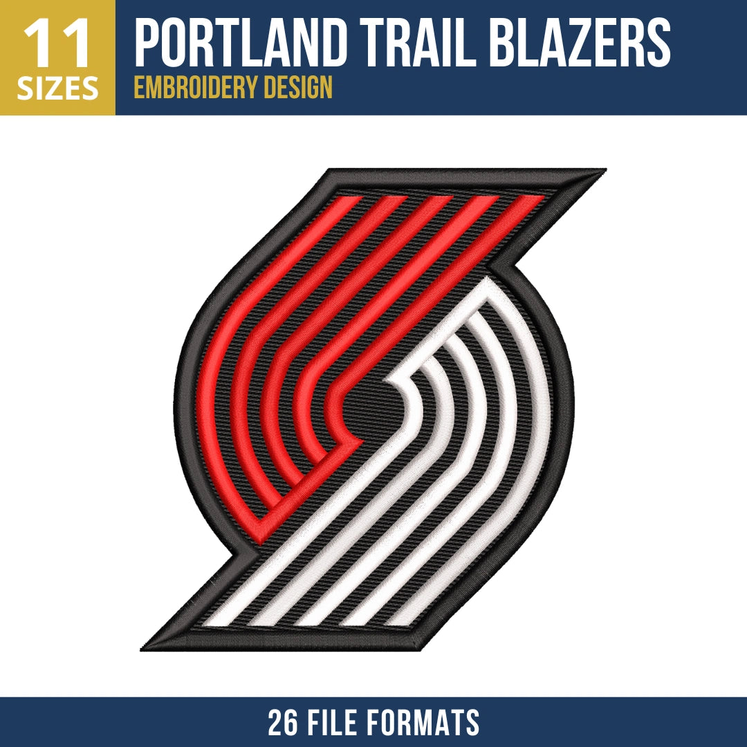 Portland Trail Blazers Pinwheel Mark Embroidery Design