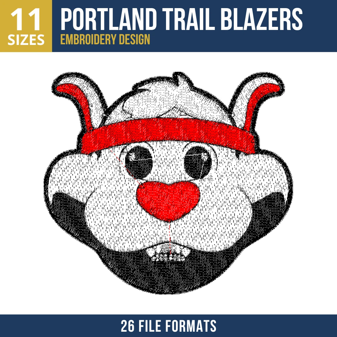 Portland Trail Blazers Blaze Mascot Embroidery Design