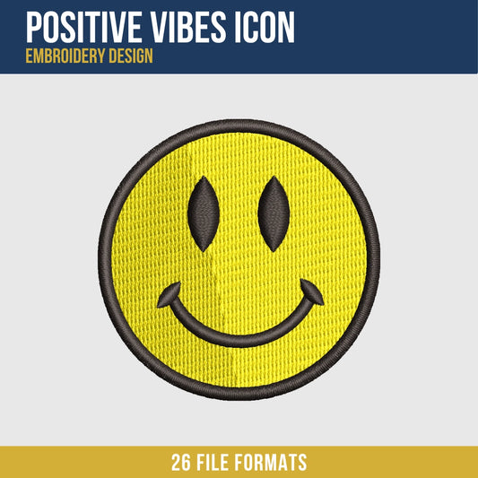 Positive Vibes Icon Embroidery Design