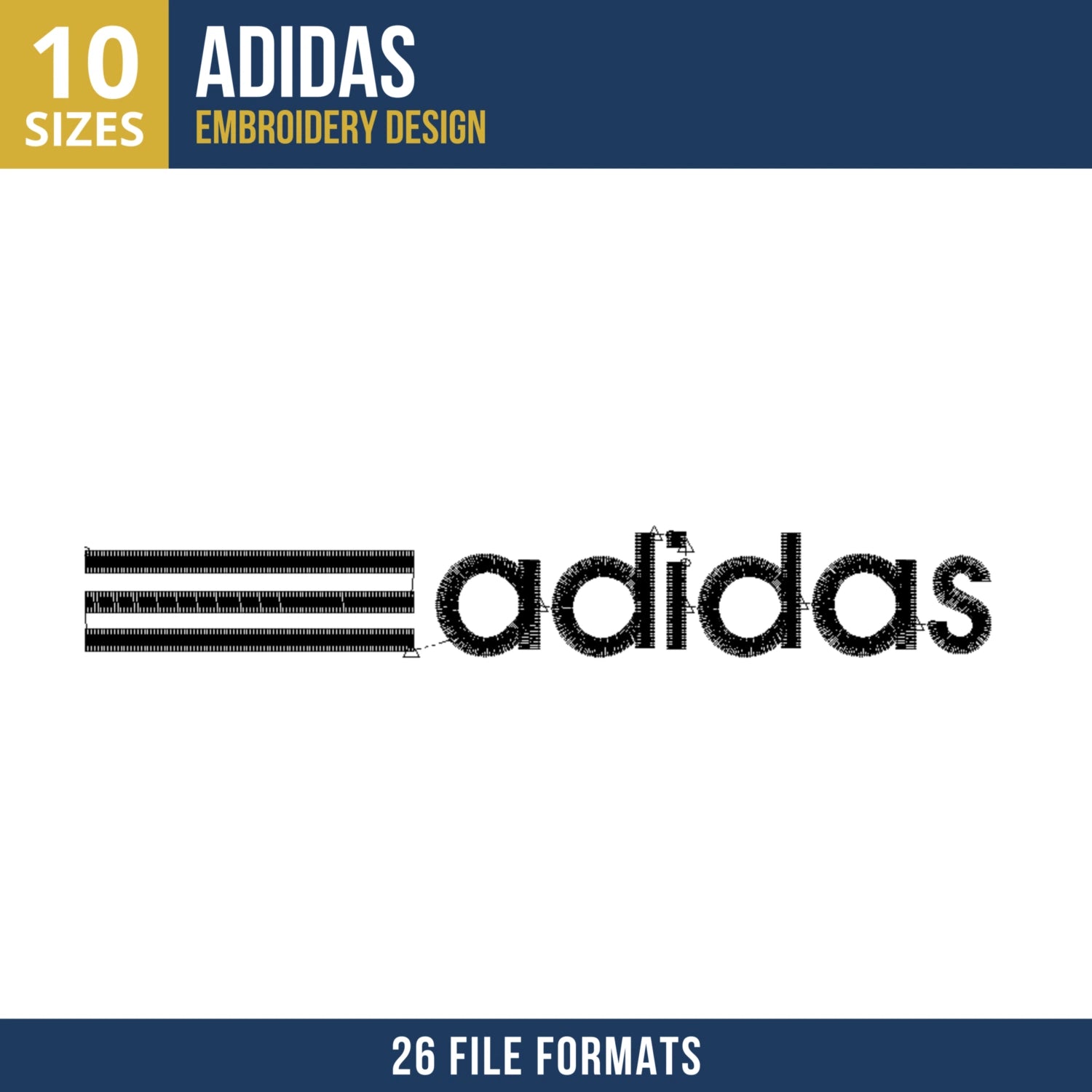 Adidas Logo Machine Embroidery Design