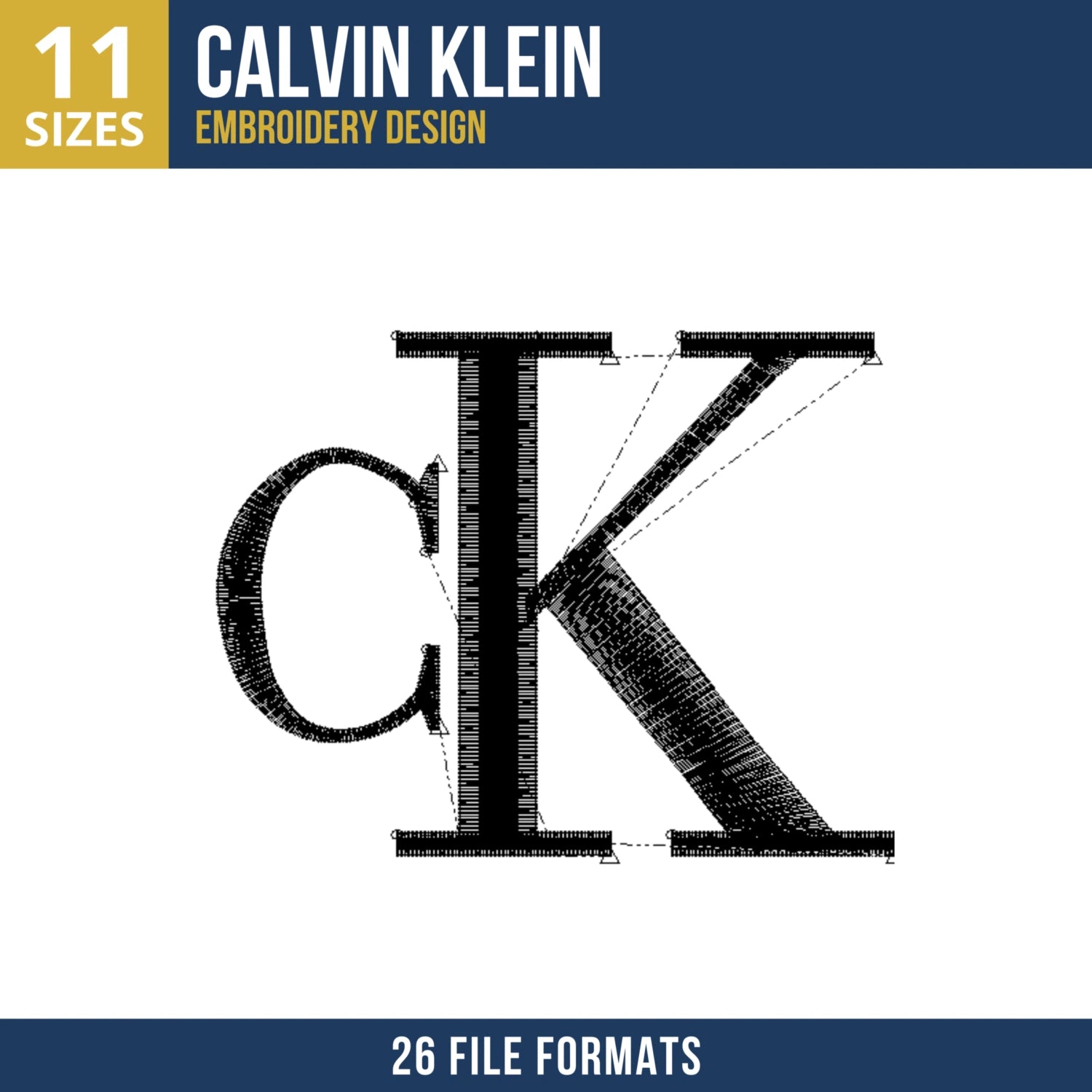CK Calvin Klein Monogram Embroidery Design