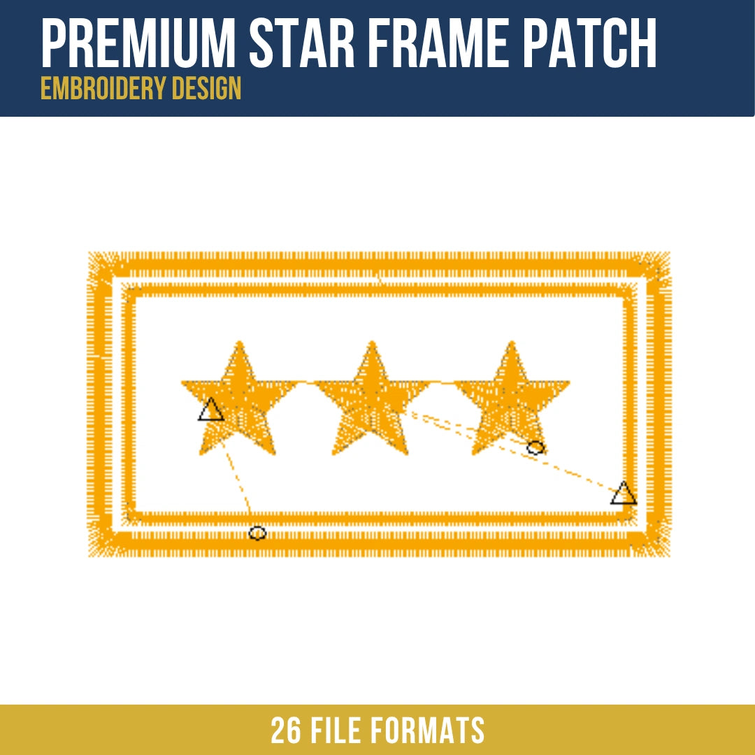 Premium Star Frame Patch Embroidery Design