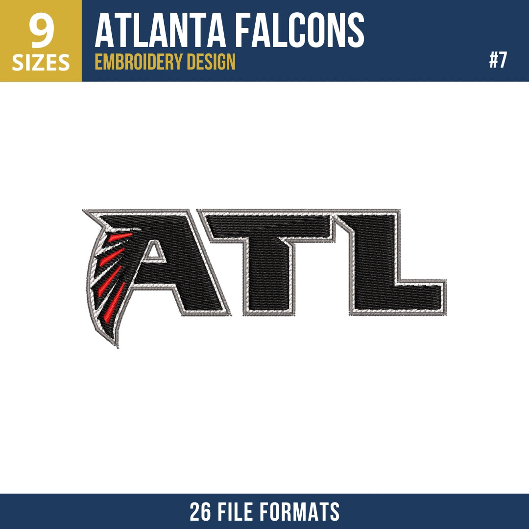 Atlanta Falcons Embroidery Design Bundle