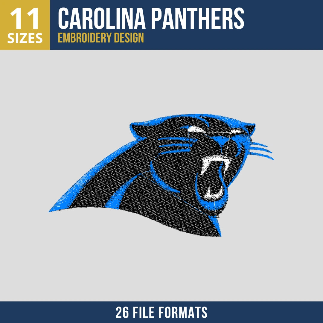 Carolina Panthers Panther Head Logo Embroidery Design