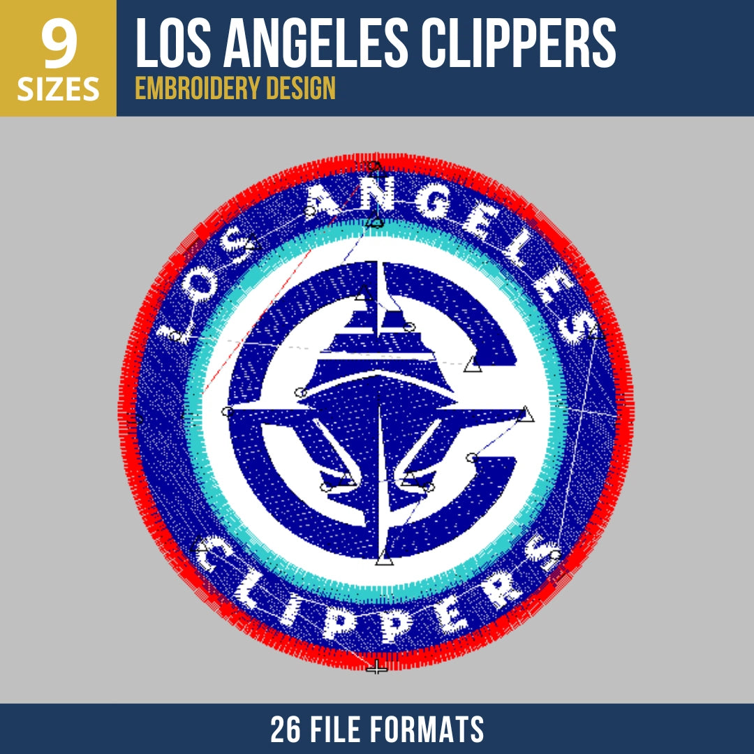 Los Angeles Clippers Badge Basketball Embroidery Design