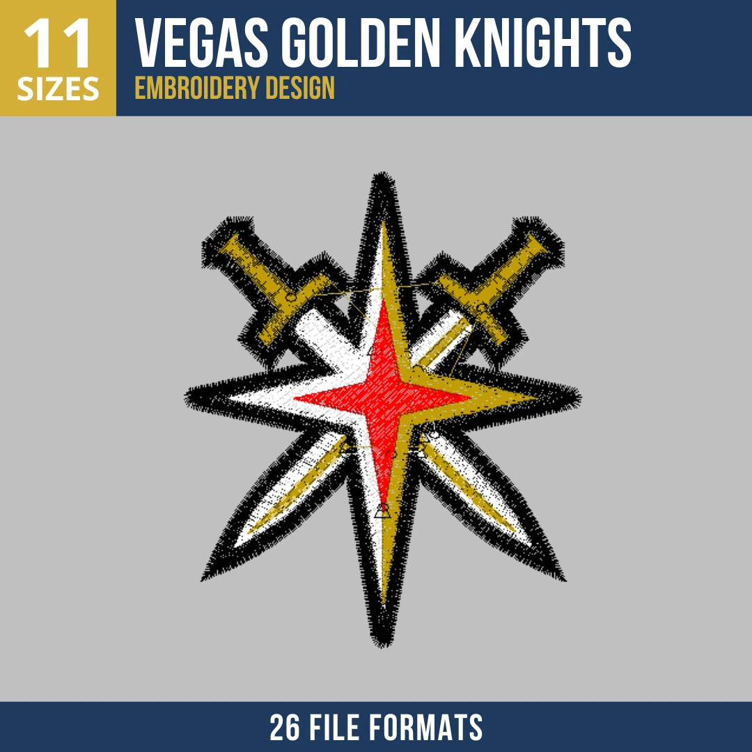 Vegas Golden Knights Star Logo Embroidery Design