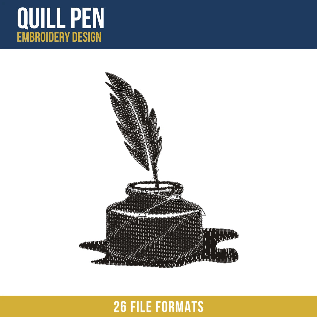 Quill Pen Embroidery Design