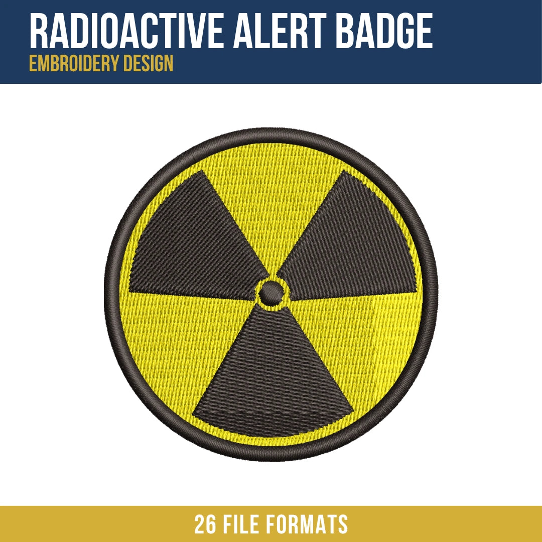 Radioactive Alert Badge Embroidery Design