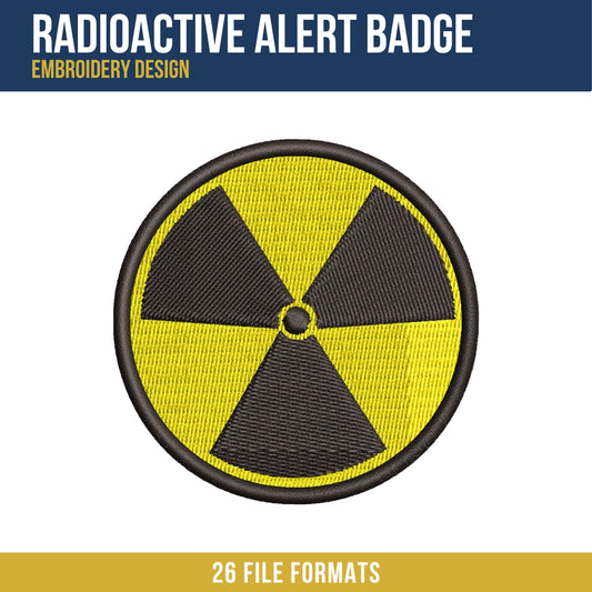 Radioactive Alert Badge Embroidery Design
