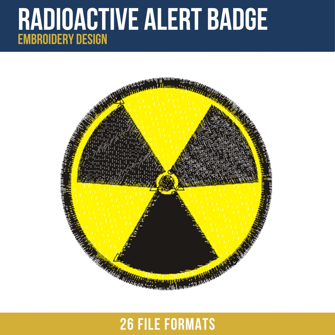 Radioactive Alert Badge Embroidery Design