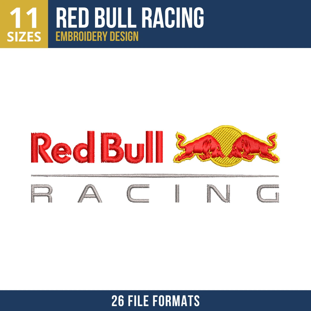 Red Bull Racing Embroidery Design