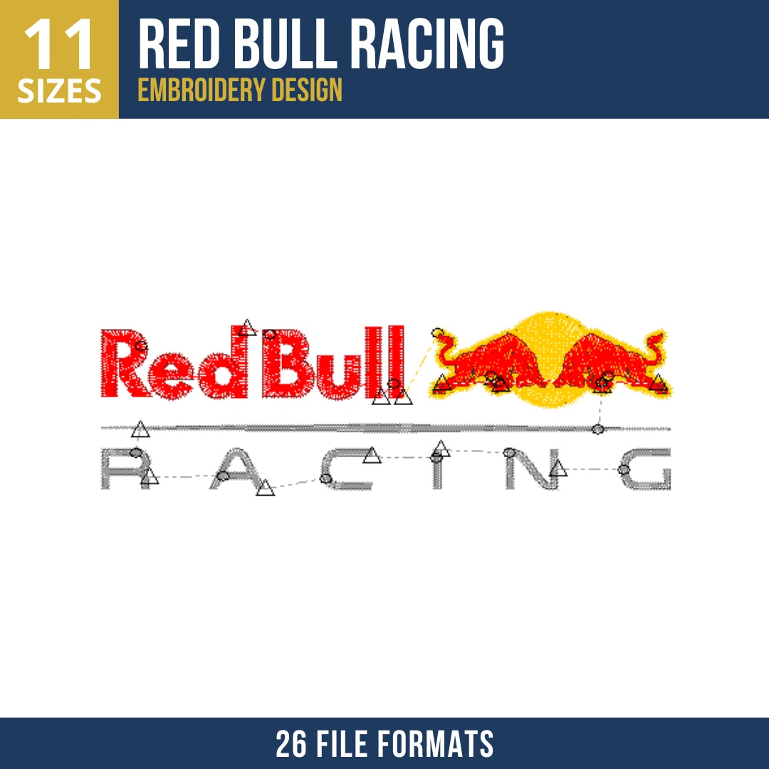 Red Bull Racing Embroidery Design