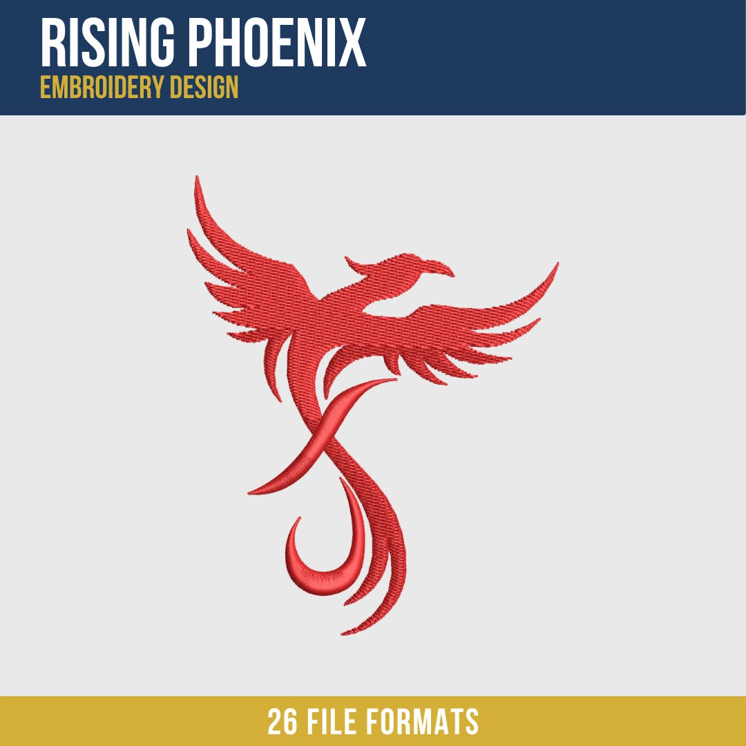 Rising Phoenix Embroidery Design