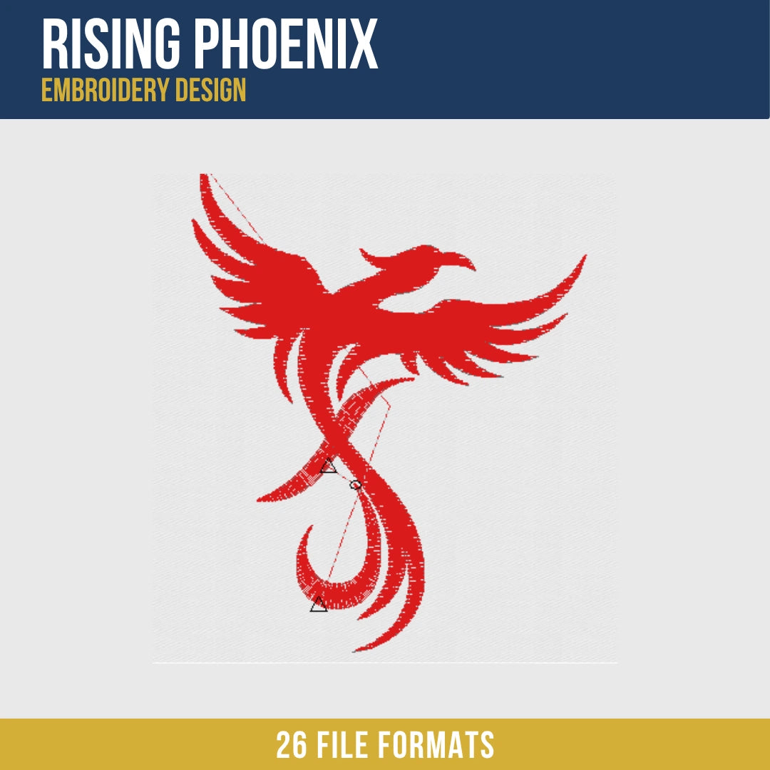 Rising Phoenix Embroidery Design