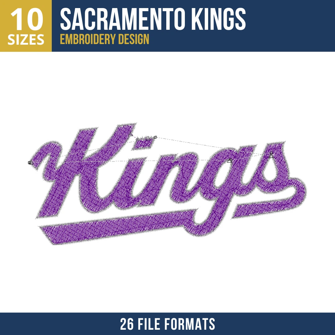 Sacramento Kings Wordmark Embroidery Design