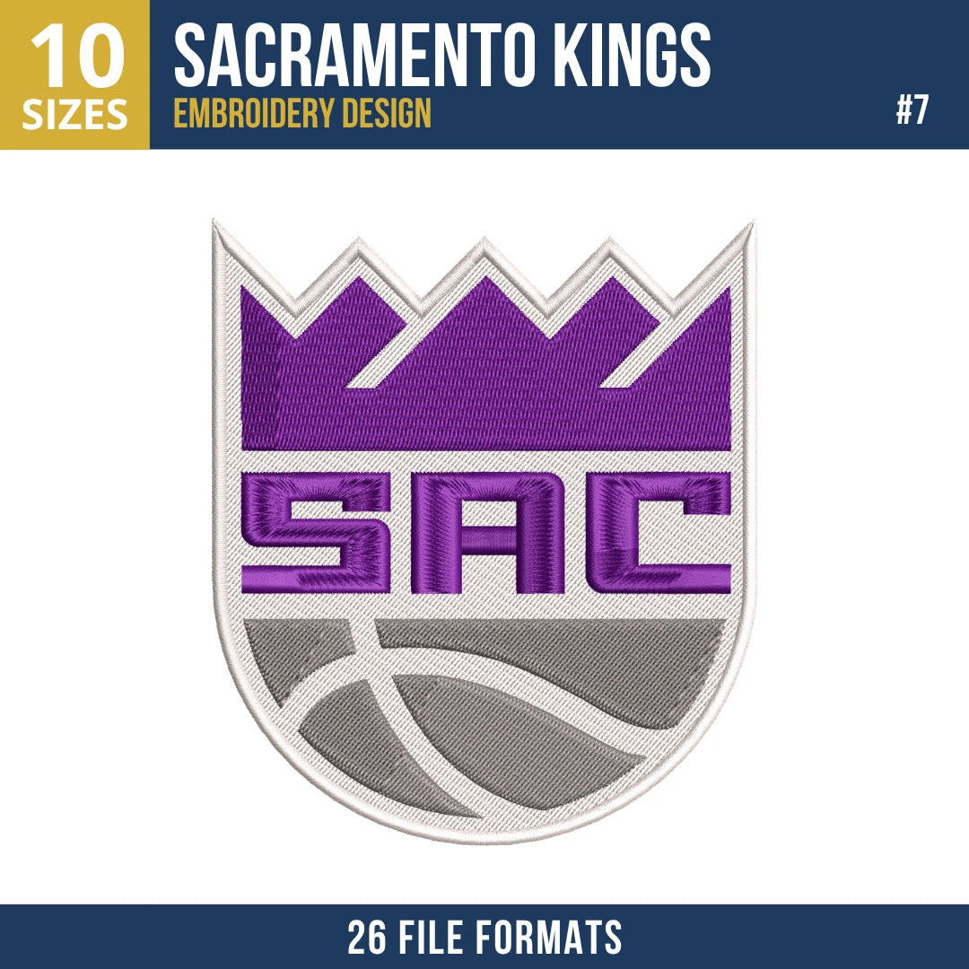 Sacramento Kings Embroidery Bundle | 7 Designs