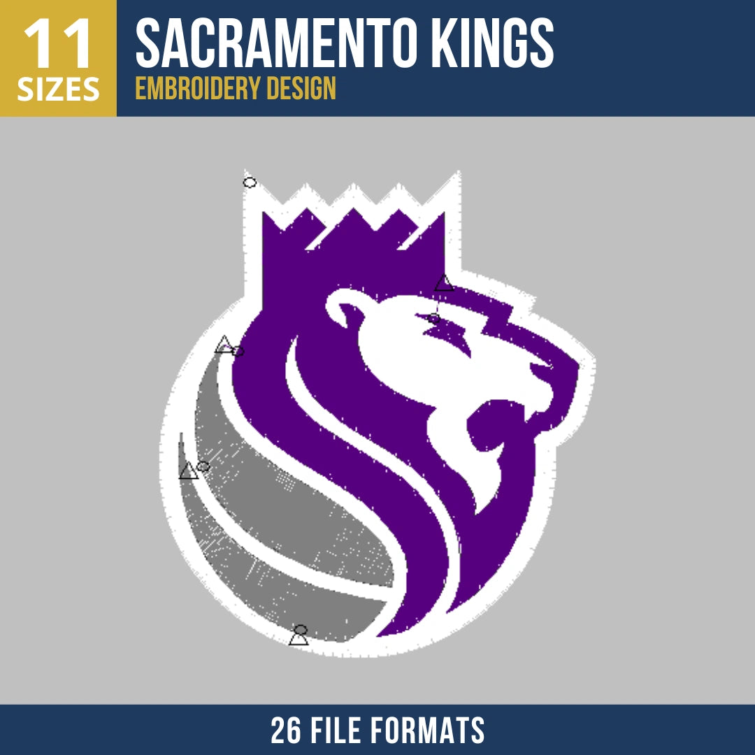 Sacramento Kings Lion Head Badge Embroidery Design