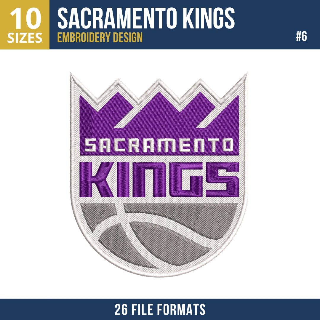 Sacramento Kings Embroidery Bundle | 7 Designs