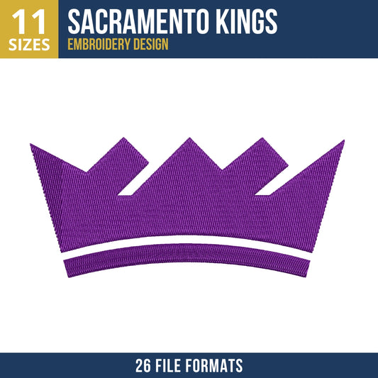 Sacramento Kings Crown Icon Embroidery Design