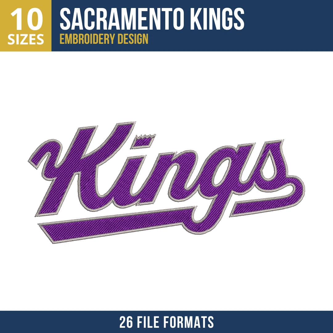 Sacramento Kings Wordmark Embroidery Design