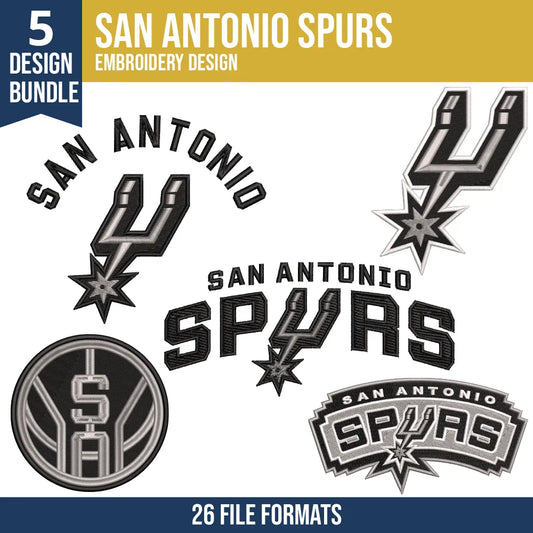 San Antonio Spurs Embroidery Bundle | 5 Designs
