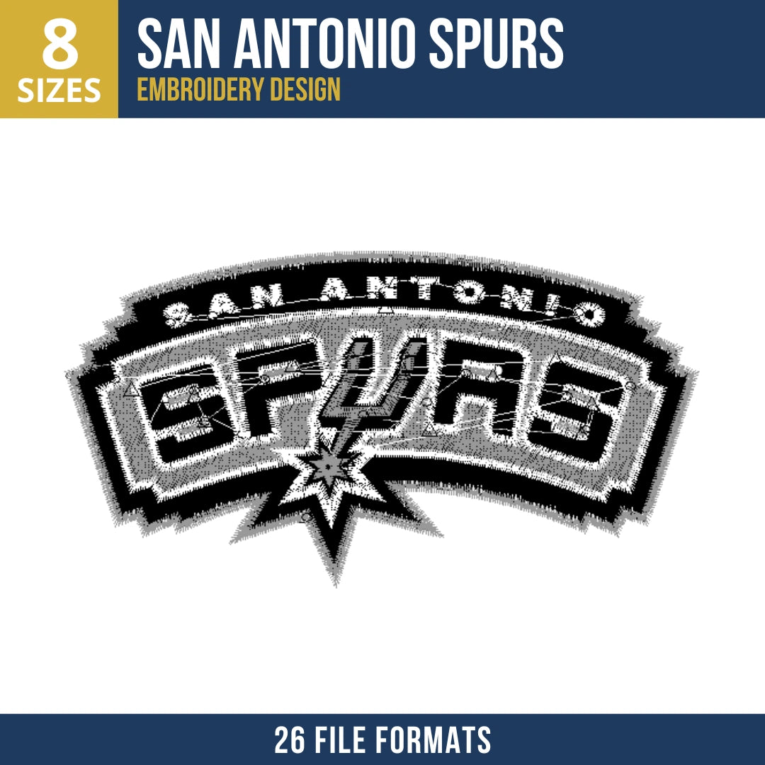 San Antonio Spurs Ribbon Embroidery Design