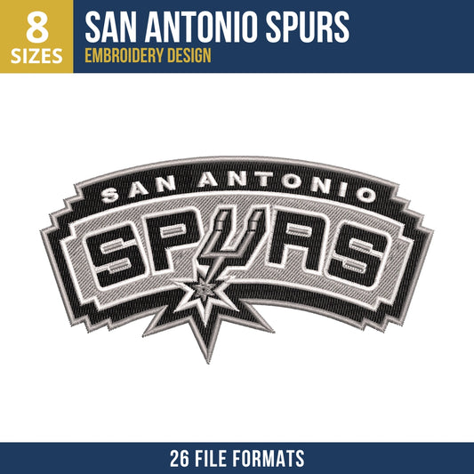 San Antonio Spurs Ribbon Embroidery Design