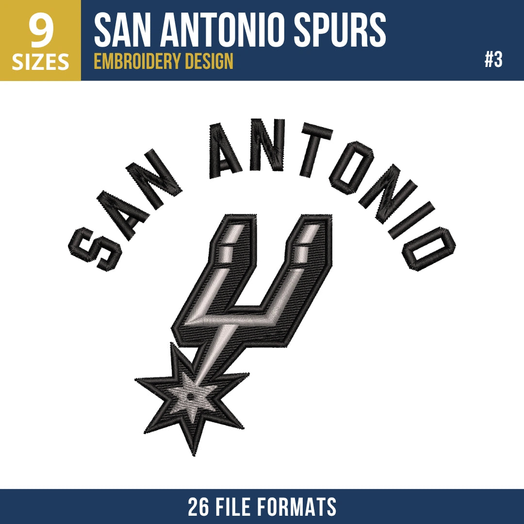 San Antonio Spurs Embroidery Bundle | 5 Designs