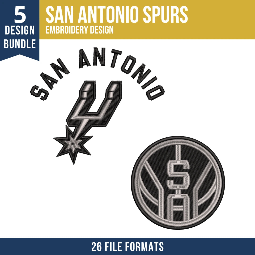 San Antonio Spurs Embroidery Bundle | 5 Designs