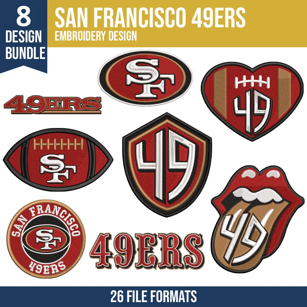 San Francisco 49ers Embroidery Design Bundle