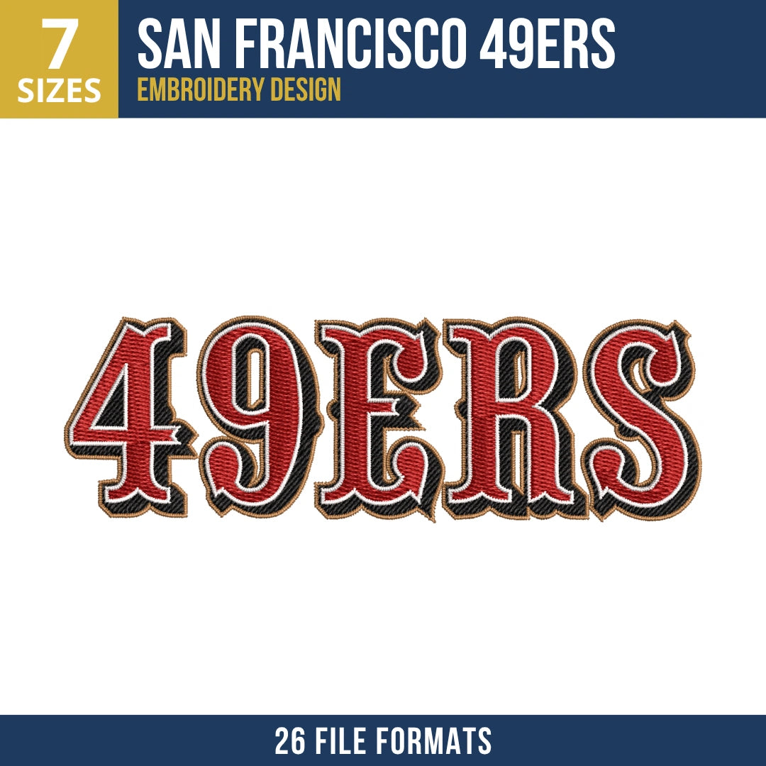 San Francisco 49ers Vintage Wordmark Embroidery Design