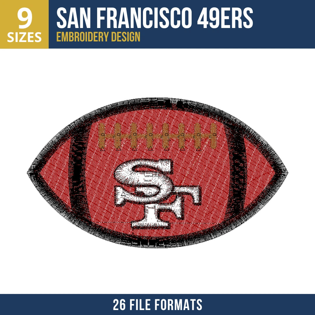 San Francisco 49ers Football Embroidery Design