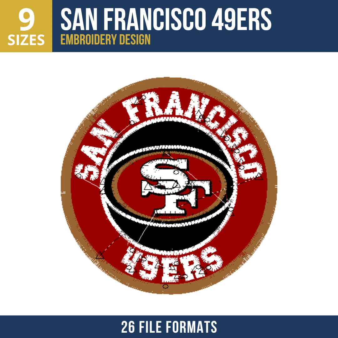 San Francisco 49ers Circular Team Seal Embroidery Design