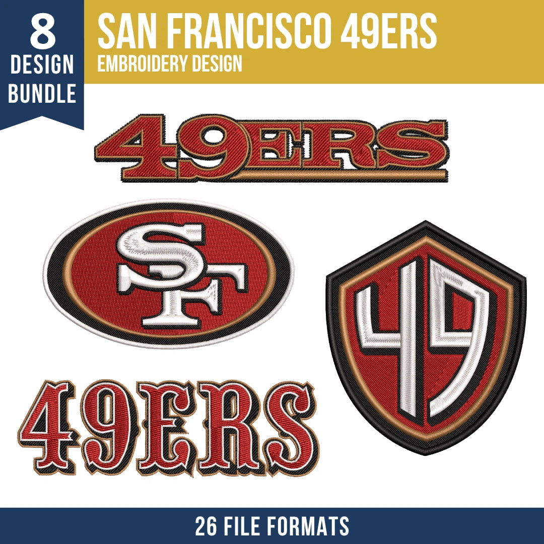 San Francisco 49ers Embroidery Design Bundle