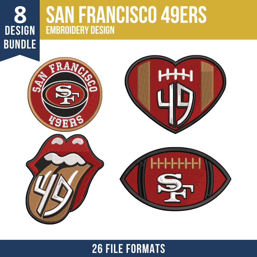 San Francisco 49ers Embroidery Design Bundle