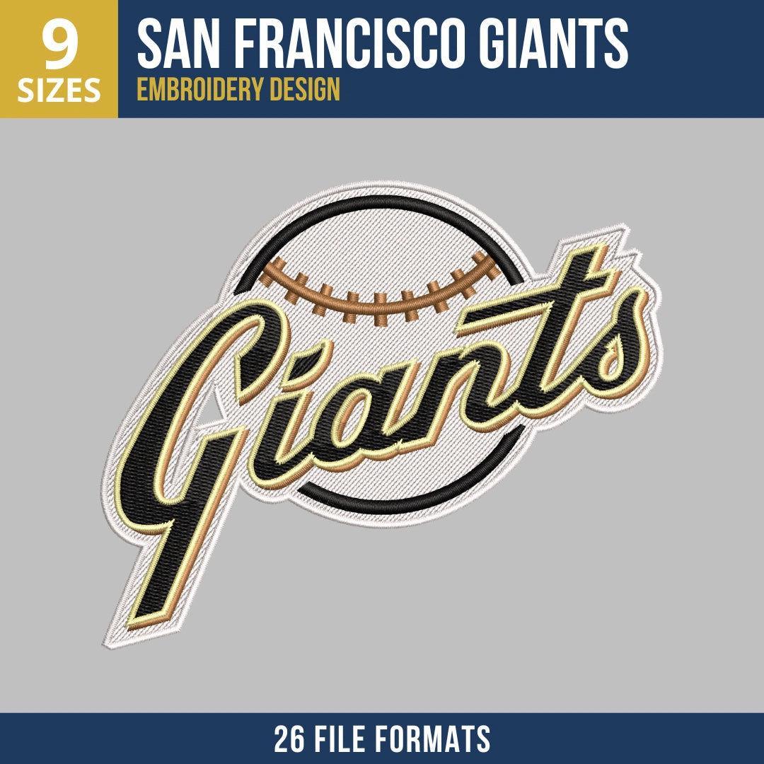 San Francisco Giants Script Baseball Embroidery Design