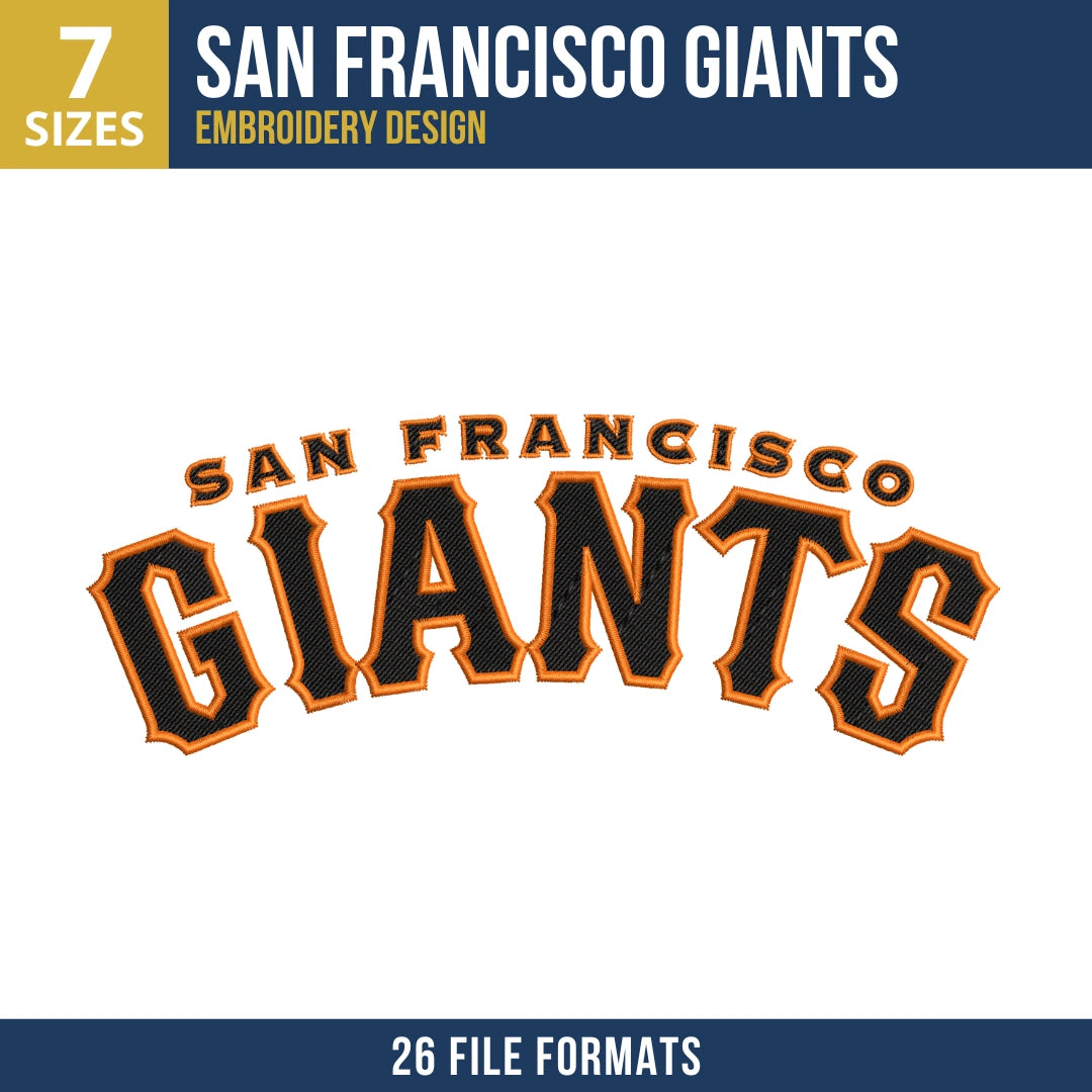 San Francisco Giants Arched Wordmark Embroidery Design