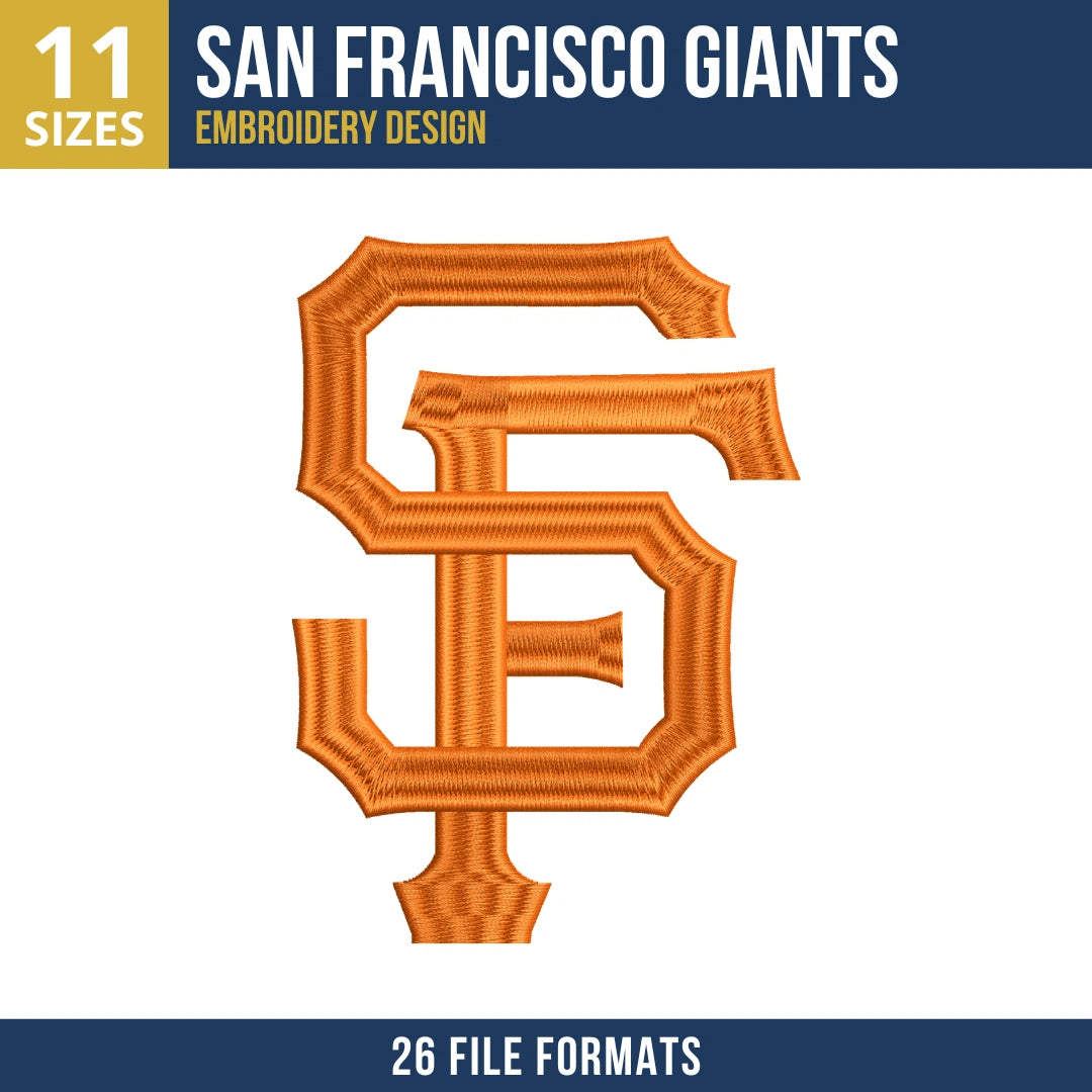 San Francisco Giants SF Monogram Classic Embroidery Design