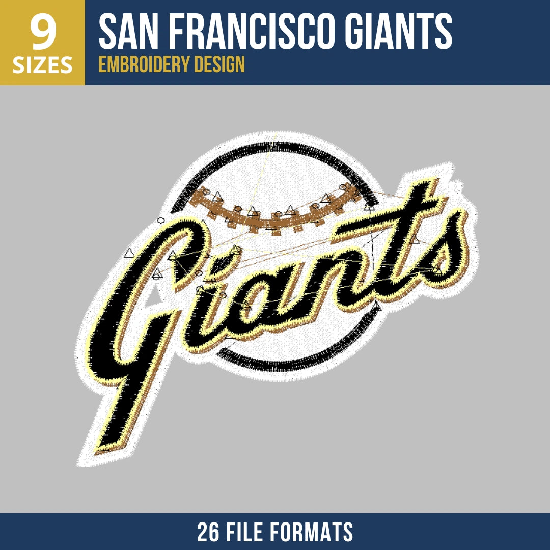 San Francisco Giants Script Baseball Embroidery Design