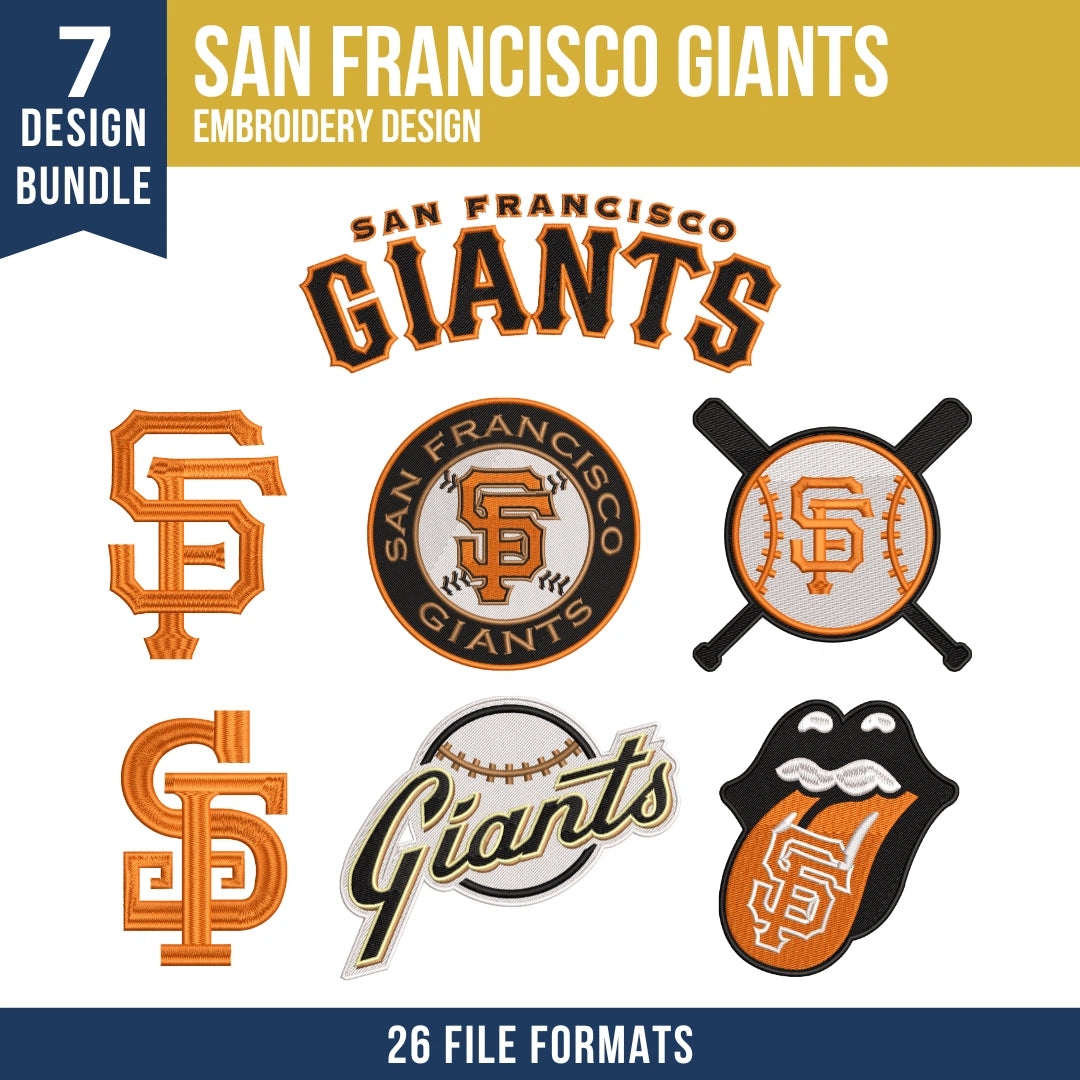 San Francisco Giants Embroidery Design Bundle