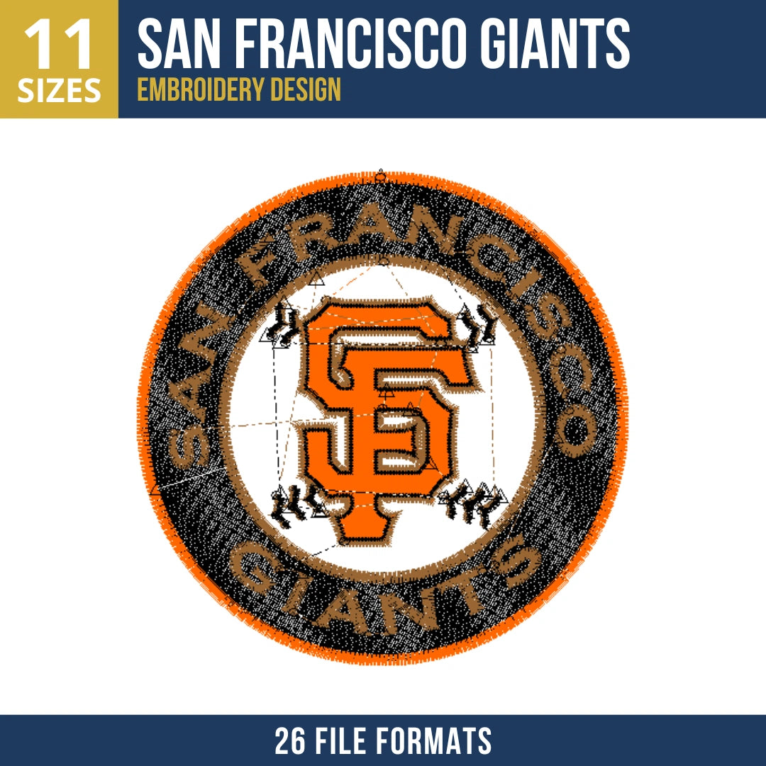 San Francisco Giants Circular Badge Embroidery Design