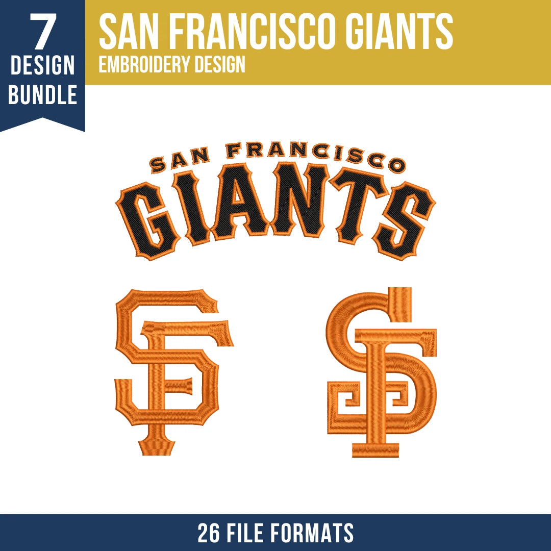 San Francisco Giants Embroidery Design Bundle