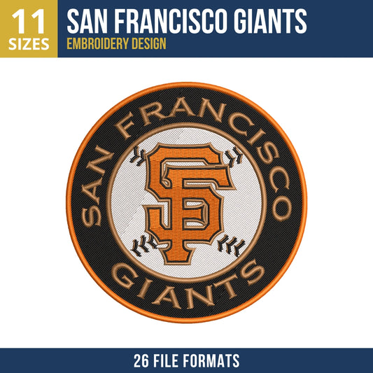 San Francisco Giants Circular Badge Embroidery Design