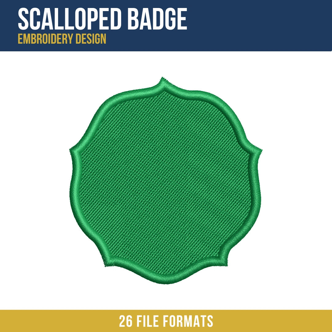 Scalloped Badge Embroidery Design