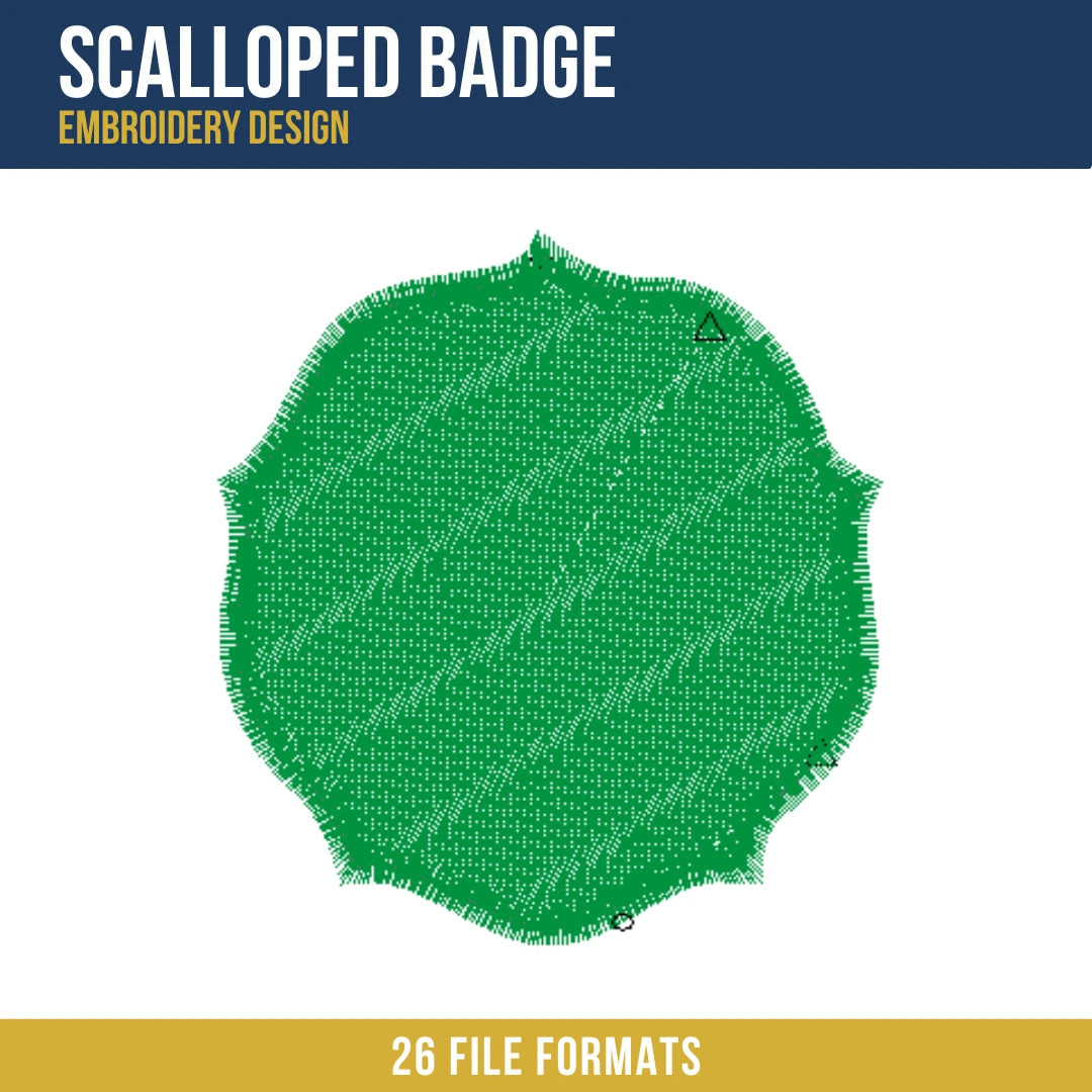 Scalloped Badge Embroidery Design