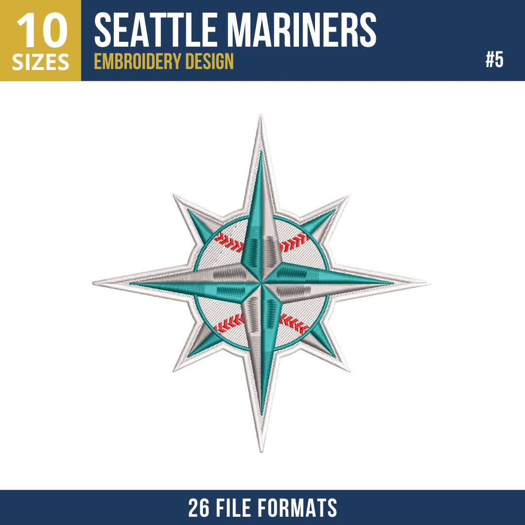 Seattle Mariners Embroidery Bundle – MLB Machine Embroidery Designs