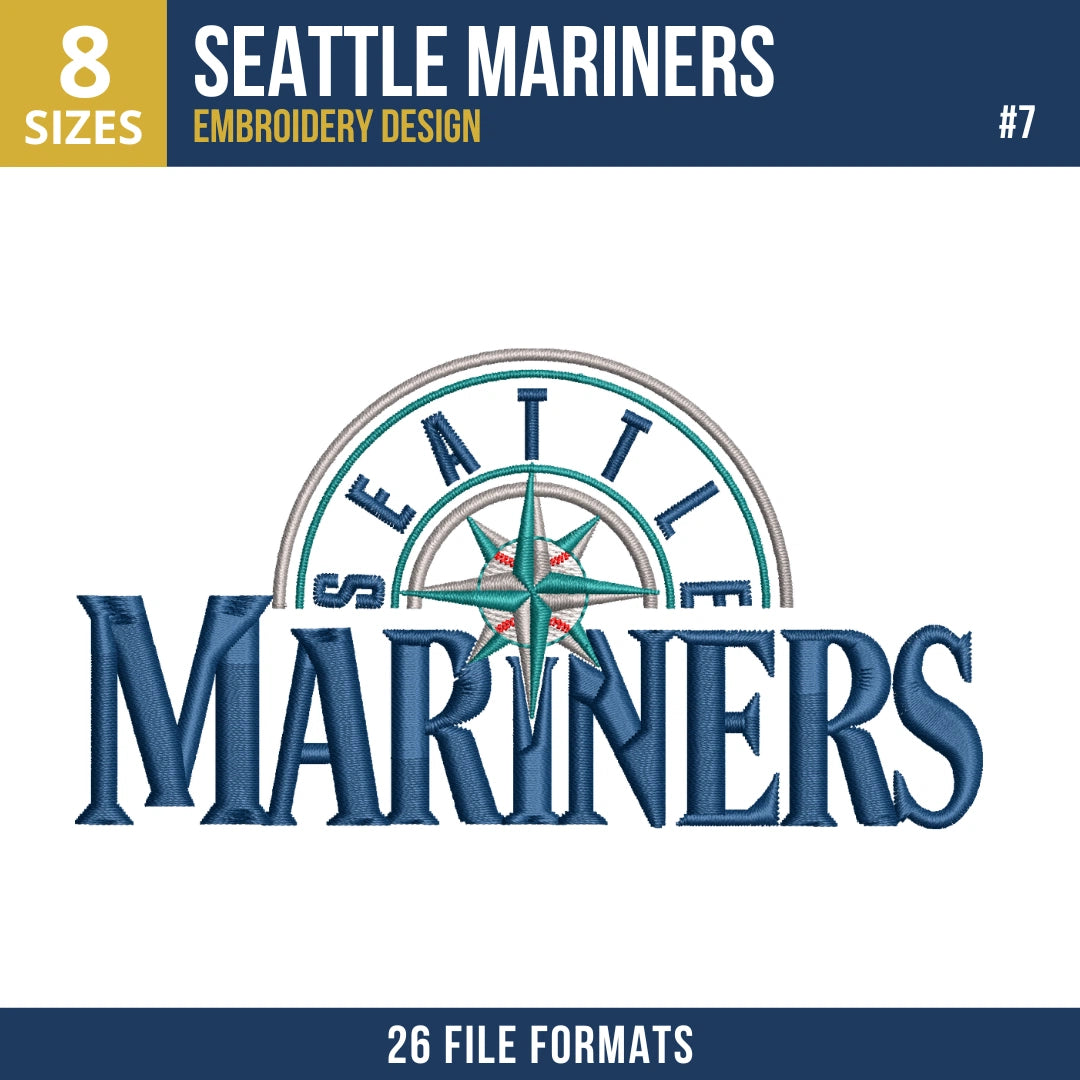 Seattle Mariners Embroidery Bundle – MLB Machine Embroidery Designs
